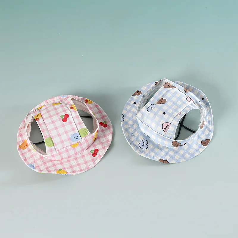 Gorros ajustables para perros, gorros para mascotas al aire libre para gatos, perros pequeños y medianos, visera para cachorros de verano, sombrero con agujeros para las orejas, accesorios para perros - imagen 4
