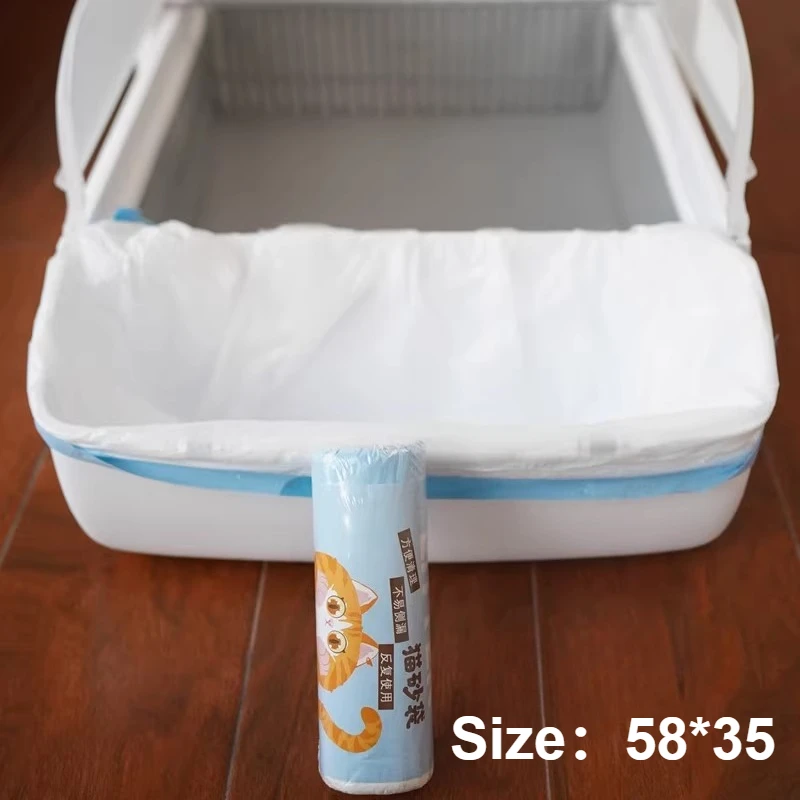 Caja automática de accesorios para arena de gatos, bolsa de basura para gatos, accesorio de inodoro para gatos, bolsas de basura con cordón, suministros para mascotas - imagen 4