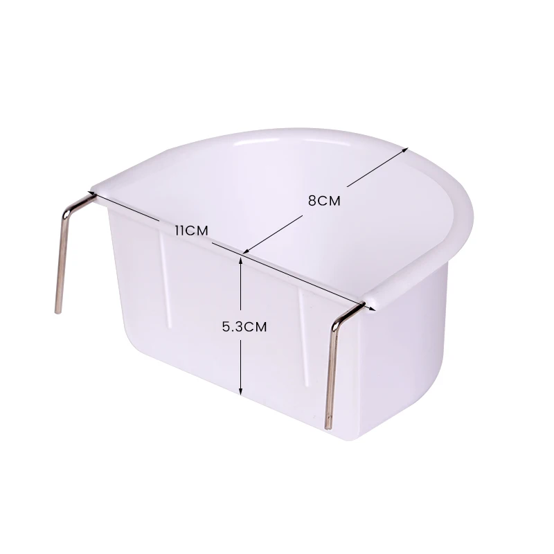 Plato de alimentación de comida para pájaros, fácil de instalar, cuenco alimentador de jaula para pájaros, cuenco de agua y comida para pájaros, ganchos para taza de alimentación, contenedor de caja para bebedero, 1/2 Uds. - imagen 5