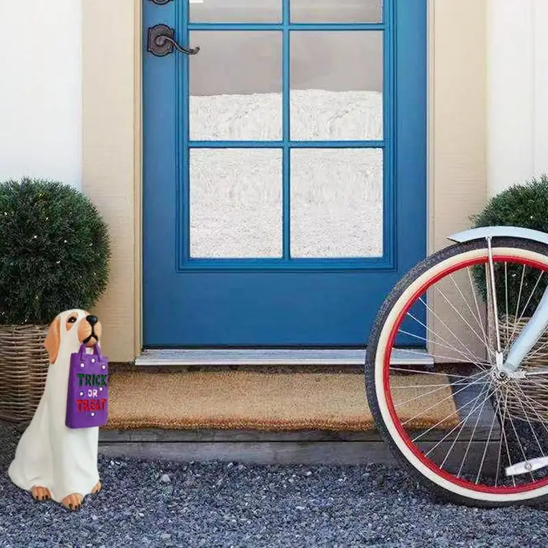 Estatuas de perro y gato para Halloween, soporte multifuncional para cuencos de dulces, decoración para fiestas, regalo - imagen 3