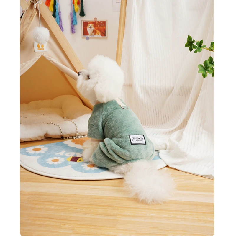 Pijamas térmicos de franela para perros, mono de invierno para cachorros, ropa para mascotas en clima frío, ropa cálida para perros pequeños - imagen 3