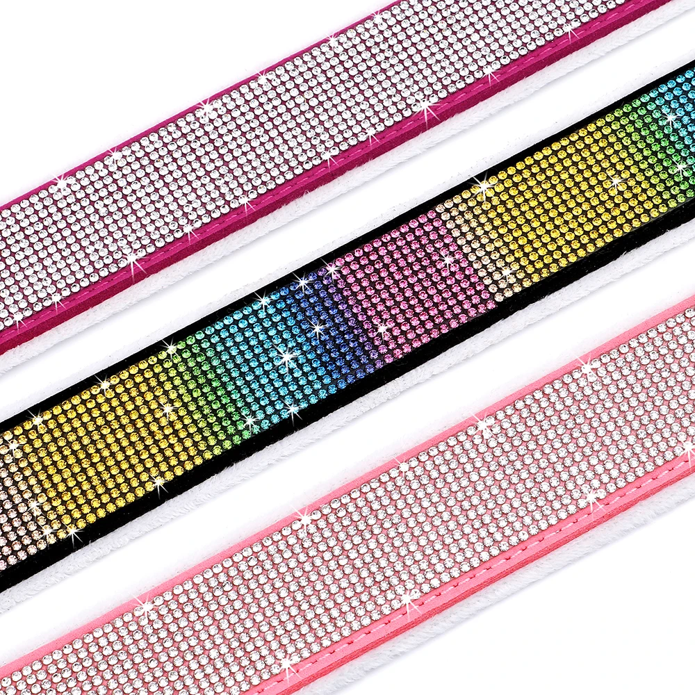 Collar de perro con diamantes de imitación ostentosos, collares anchos de invierno para mascotas, collares de perro de cristal acolchados de lana suave para perros medianos y grandes, galgo L XL - imagen 5