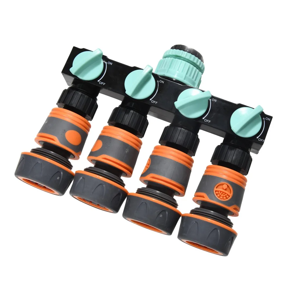 Juego de divisor de manguera de jardín de 1/2 pulgada, distribuidor de agua de riego doméstico con 1 divisor de manguera y 5 conectores de flujo - imagen 2