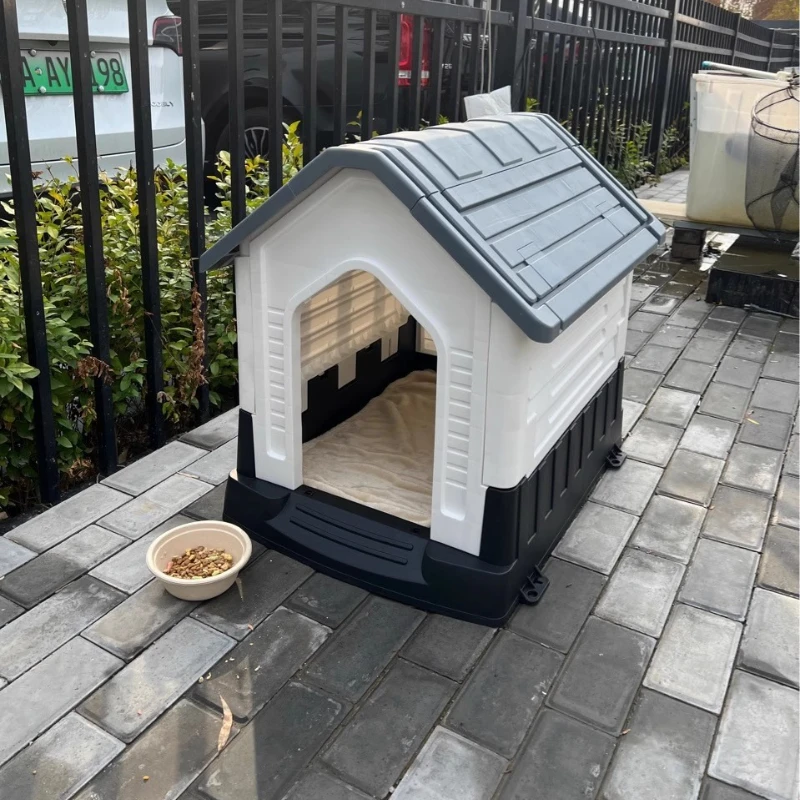 Household Pet Outdoor Kennel Plastic Rainproof Outdoor Dog House Dog Villa Universal in All Seasons Removable Washable Pet Cage