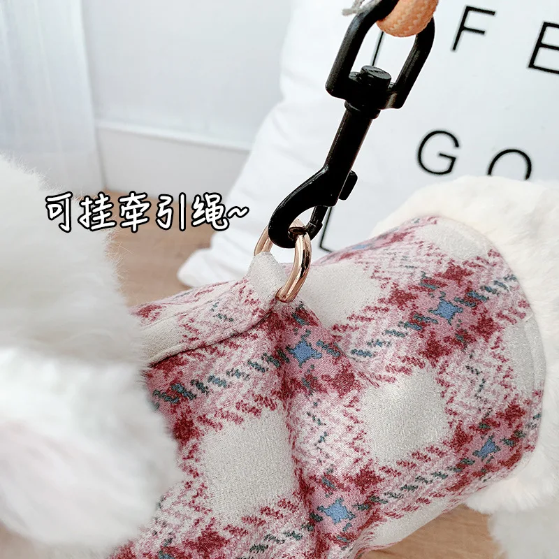 Ropa de terciopelo de tracción para perros, ropa de invierno para mascotas, cachorro de peluche, perro pequeño, Bigbear, ropa para gatos de Pomerania, productos para mascotas de otoño e invierno - imagen 3