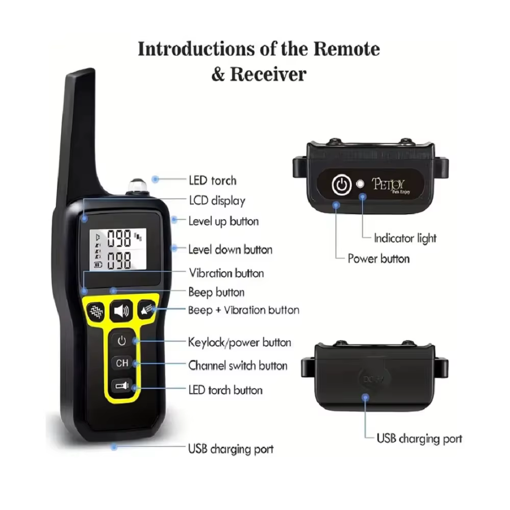 Collar adiestramiento sin descarga recargable e impermeable para perro - imagen 2