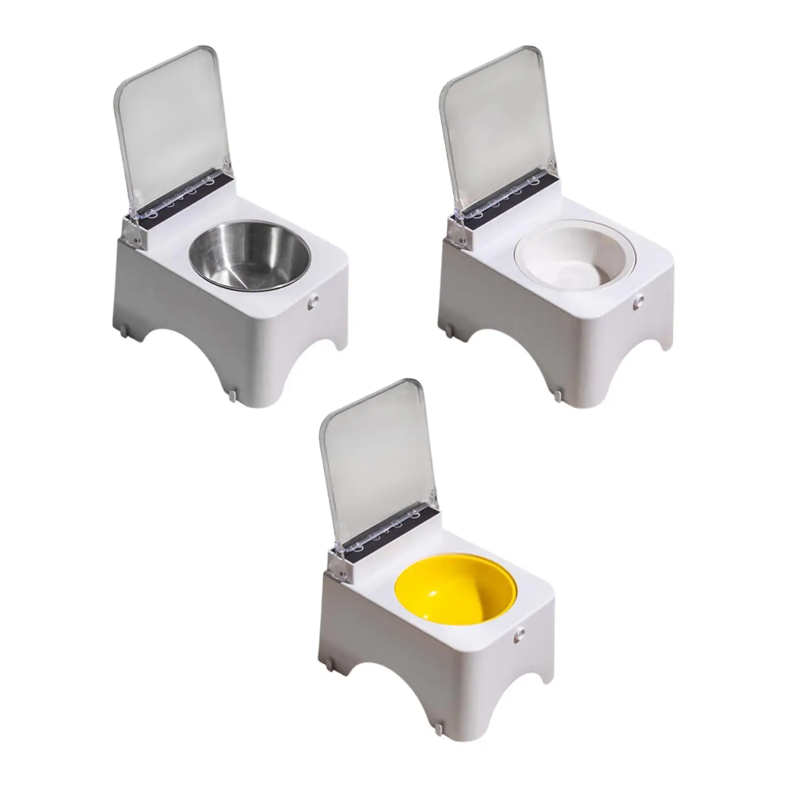 Tilted Raised Cat Bowl Auto Open Cover Pets Supplies Pet Feeding Bowl Smart Pet Feeder