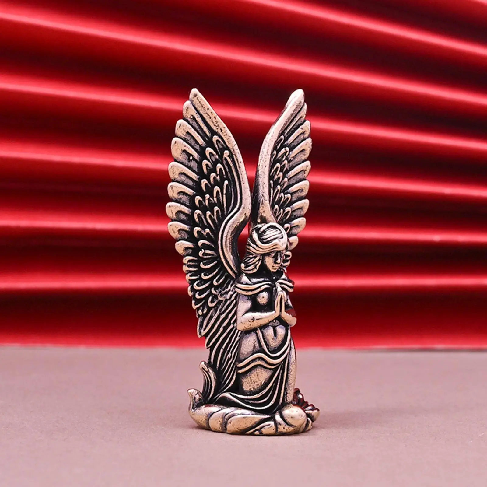 Estatuilla de Ángel rezando, estatua de ala de Ángel, recuerdos creativos decorativos, escultura de latón para mesa de centro, entrada y dormitorio - imagen 4