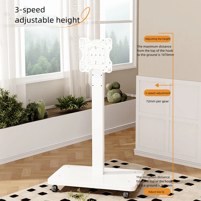 Soporte de TV rodante para televisores de 10-43 pulgadas, carrito de TV móvil portátil con ruedas, soportes de suelo universales con soporte giratorio para esquina - imagen 5