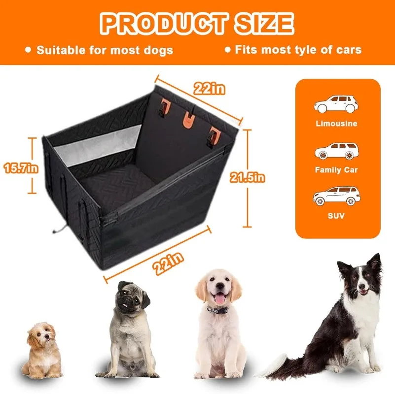 Extensor de asiento trasero para portador de perros, funda impermeable para asiento de coche para perros, cama para mascotas, hamaca para coches con bolsillo de almacenamiento - imagen 4