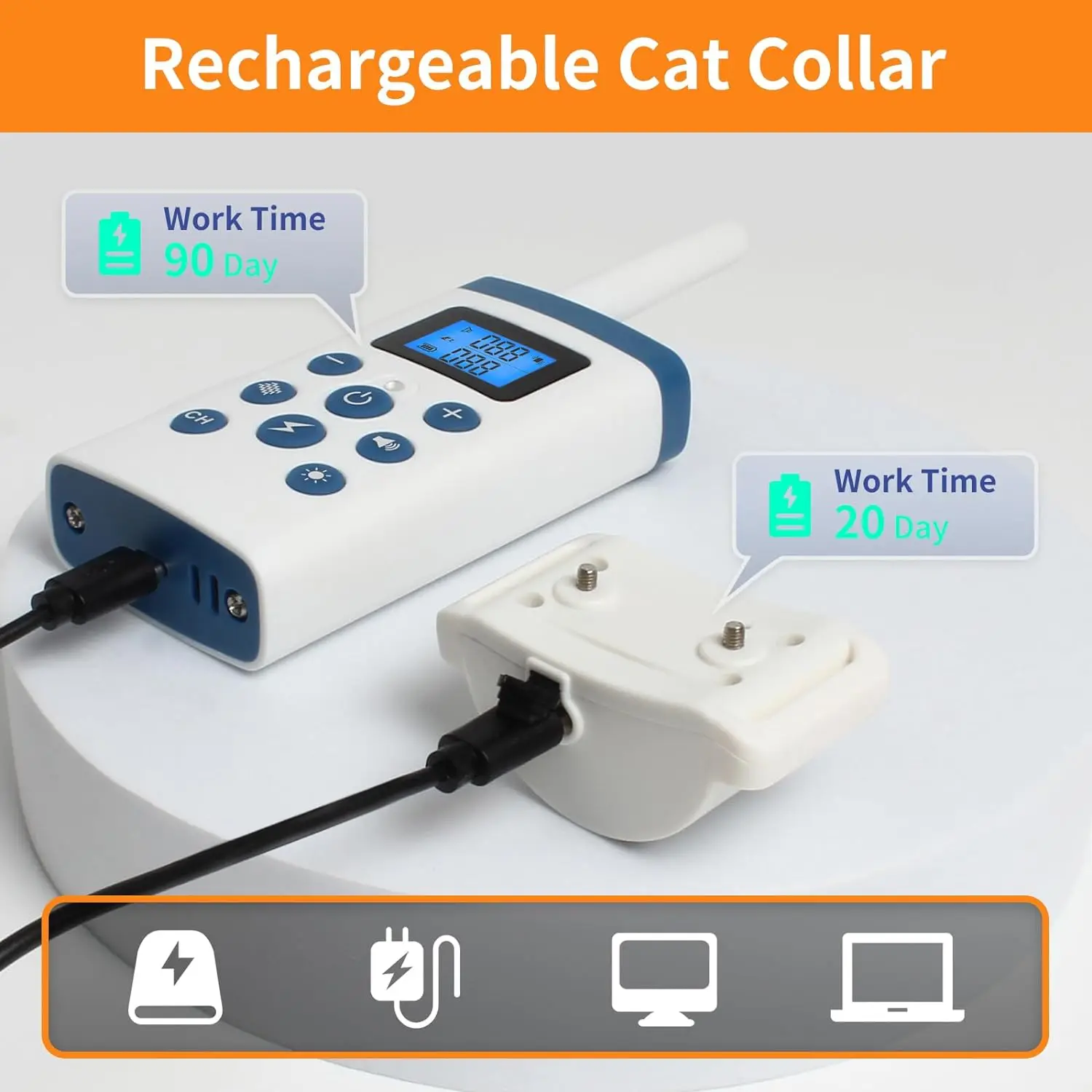 Nuevo Collar antigolpes para gatos con control remoto, Collar de entrenamiento para gatos 4 en 1 con Auto Anti-Meow, pitido, vibración, choque de seguridad, 4 modos para gatos - imagen 4
