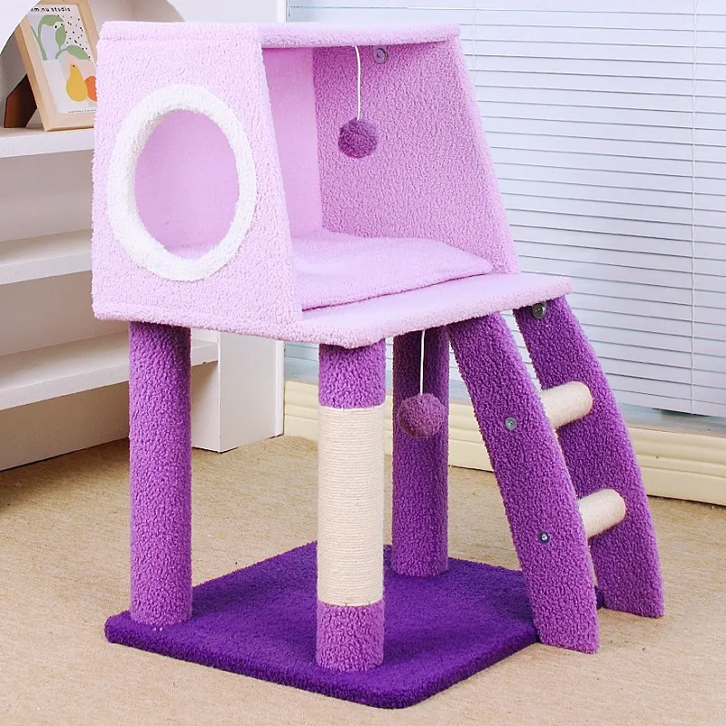 Torre rascadora para gatos con casa, columna de sisal y nido salto - imagen 5