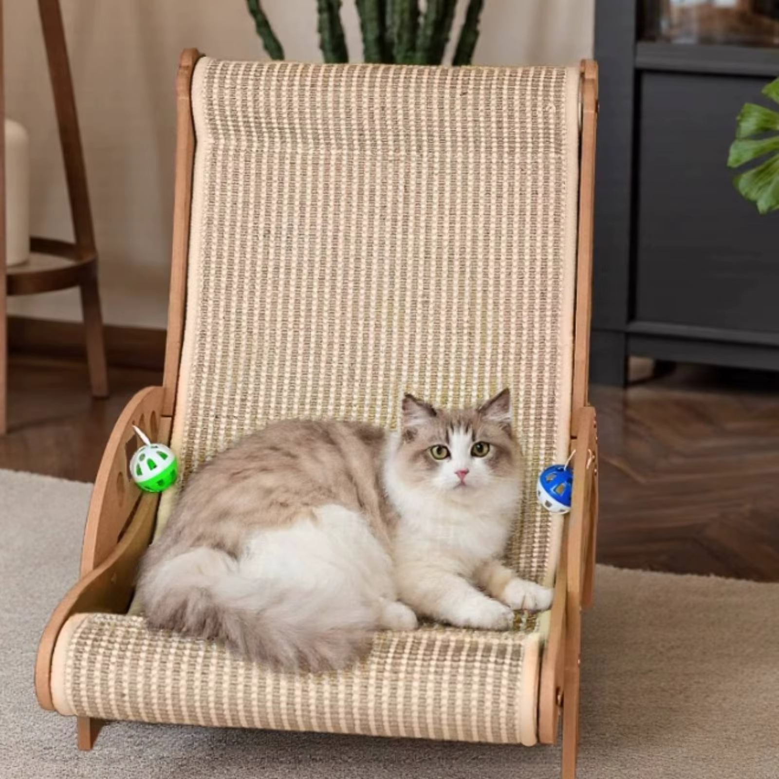 Sillón rascador para gatos con base antideslizante y diseño resistente - imagen 5