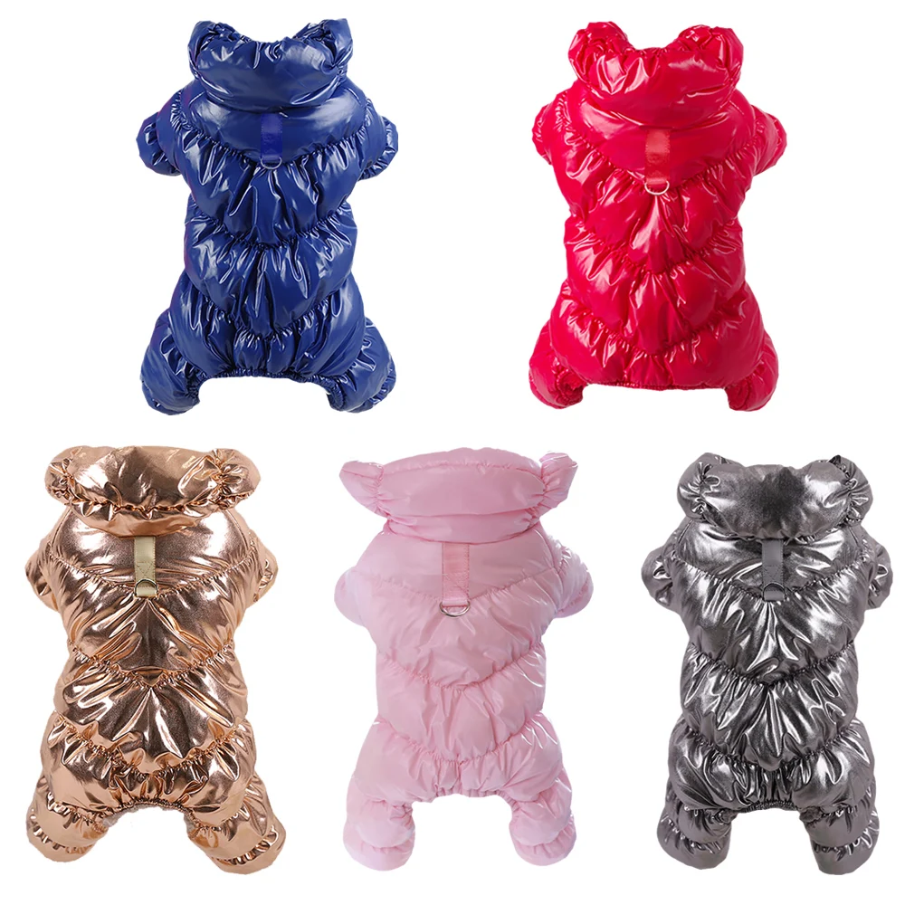 Ropa de invierno para mascotas, chaqueta cálida de lana para perros pequeños, ropa para cachorros Shih Tzu Chihuahua, monos sólidos impermeables para mascotas - imagen 3