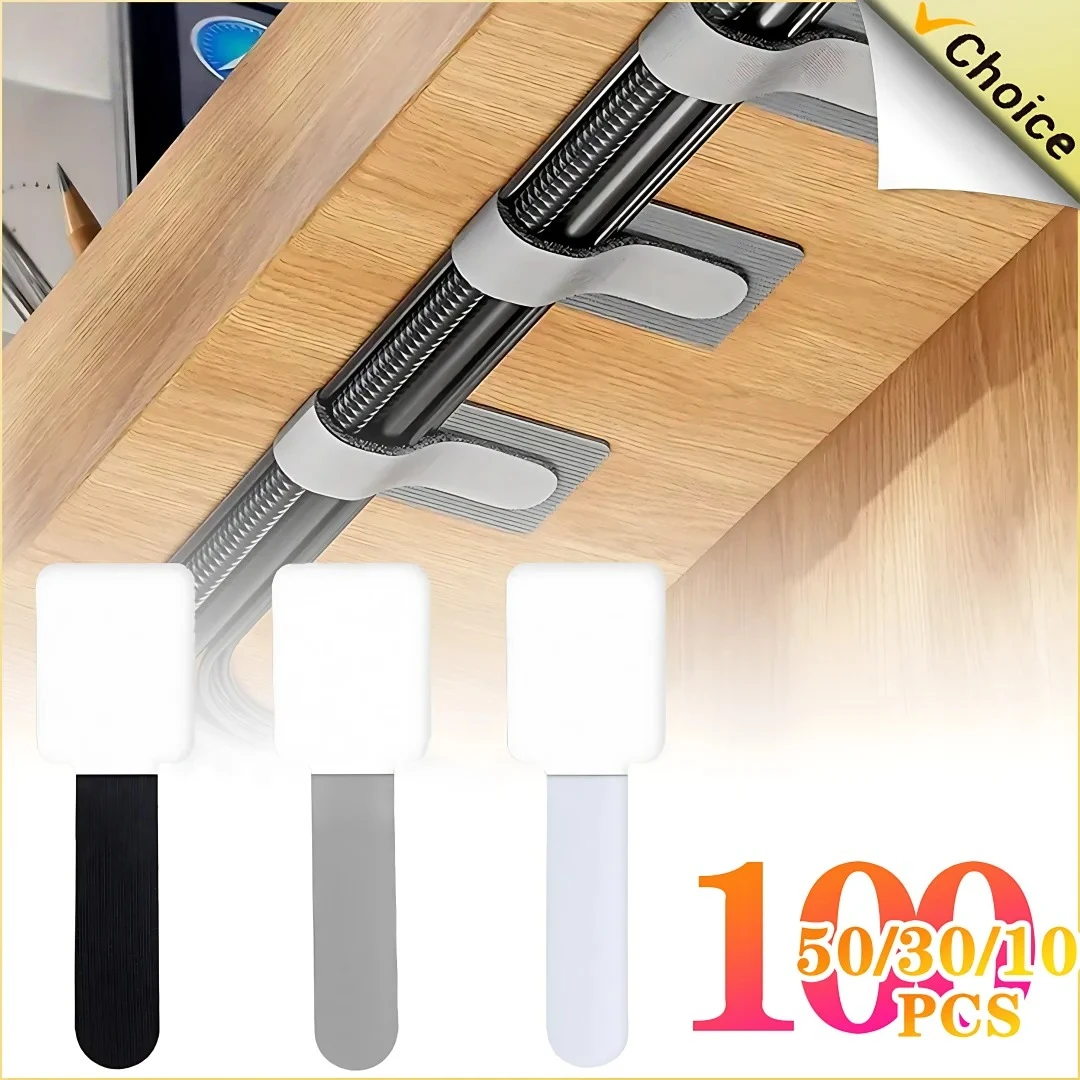 Organizador de cables reutilizable adhesivo ajustable para escritorio - imagen 4