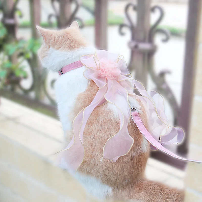 Cuerda de tracción para mascotas, lazo de gasa de hadas, correa de pecho para evitar que se separe del gato y el perro - imagen 5