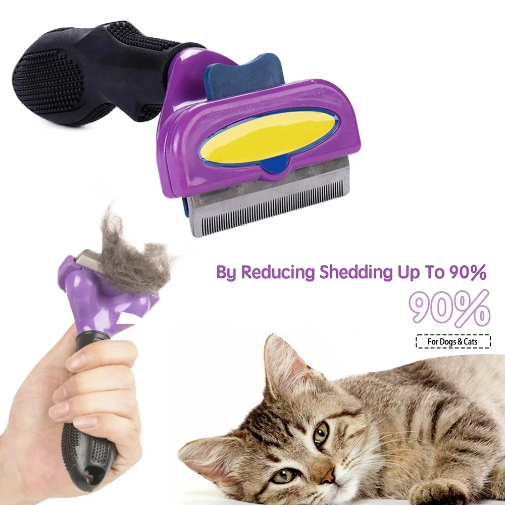 Peine para depilación de gatos, cepillo para gatos, peine para perros, peine para masaje de pelo para gatos, removedor de pelo para gatos, limpieza, aseo, cepillo para el cuidado de mascotas, peines para gatos