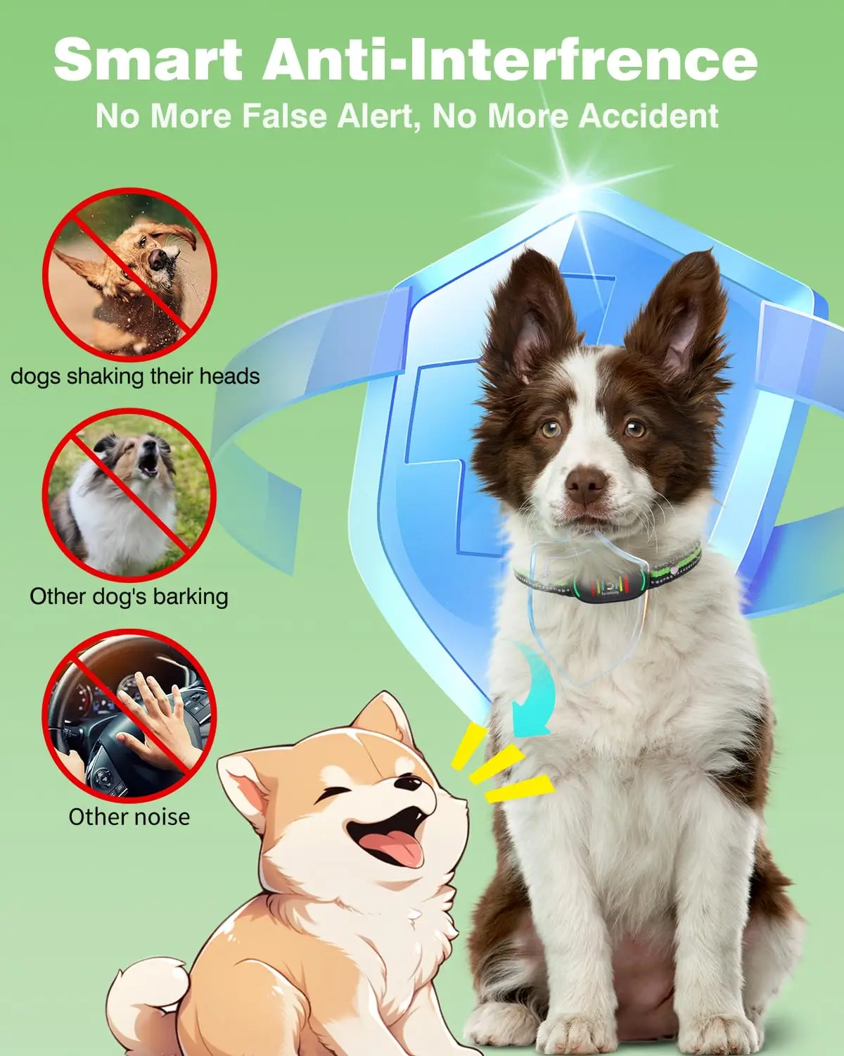 Collar de perro antiladridos automático inteligente pantalla Digital HD tapón de ladridos recargable para dejar de ladrar Collar impermeable IP67 para perro