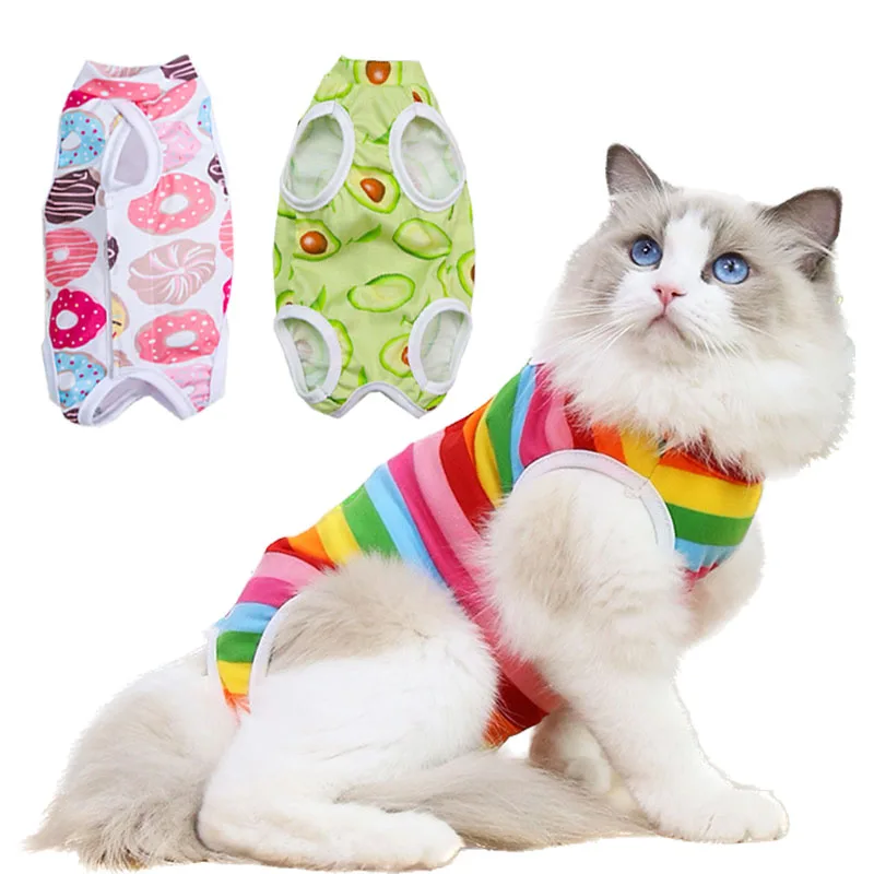 Ropa de recuperación de cirugía antilamer para gatos, traje de esterilización para destete de cachorros, mono para perros y gatos, chaleco para mascotas después de la cirugía