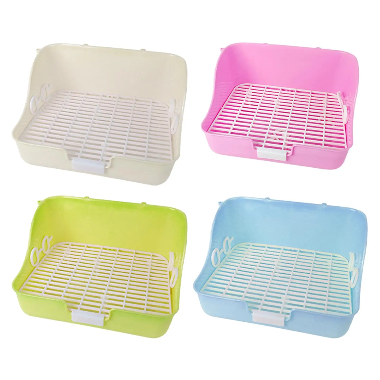  Litter Box Indoor Rectangular Cage Toilet Small Pets Bedding Litter Box for Galesaurs Chinchilla Squirrel Ferrets Hamster