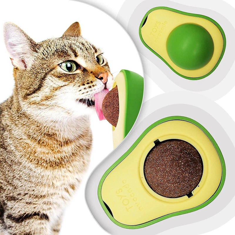 Bola hierba gatera aguacate giratoria adhesiva para gatos – Juguete