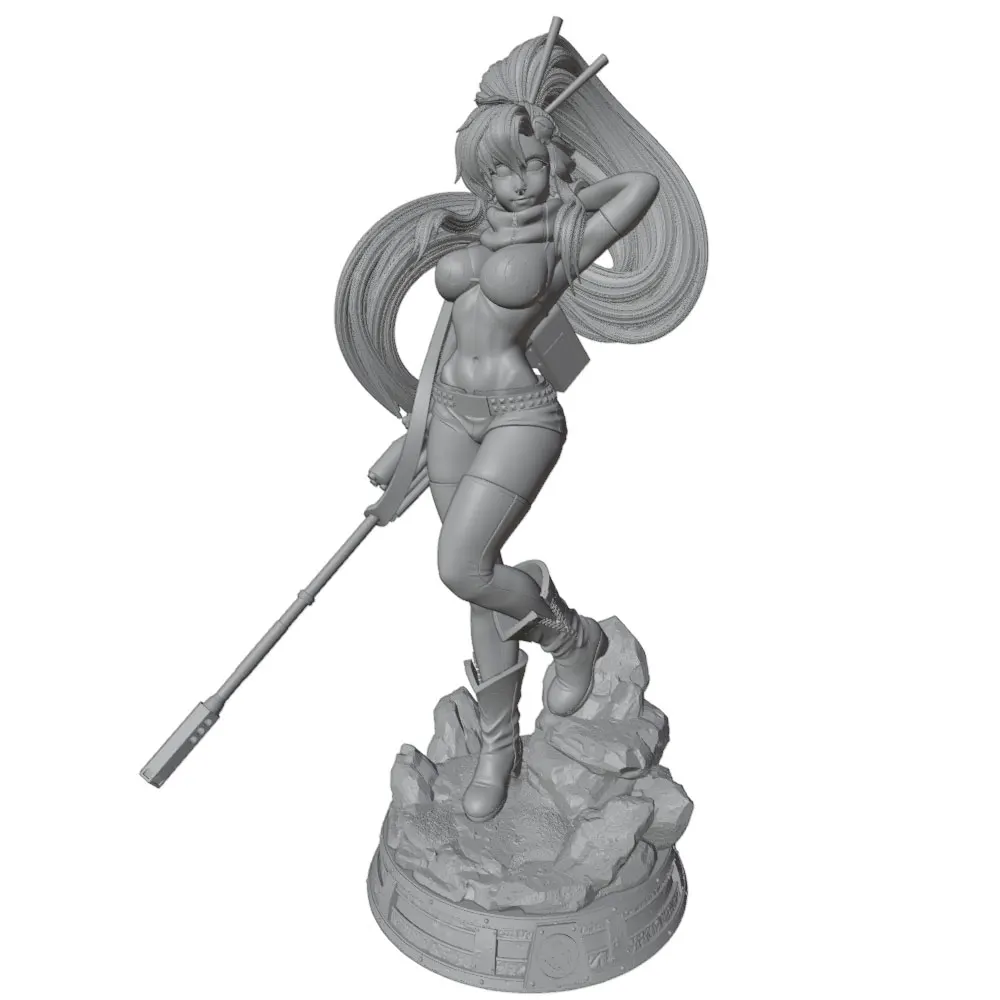 Kit figura resina guerrera feminina 1/24 – Modelo DIY sin montar