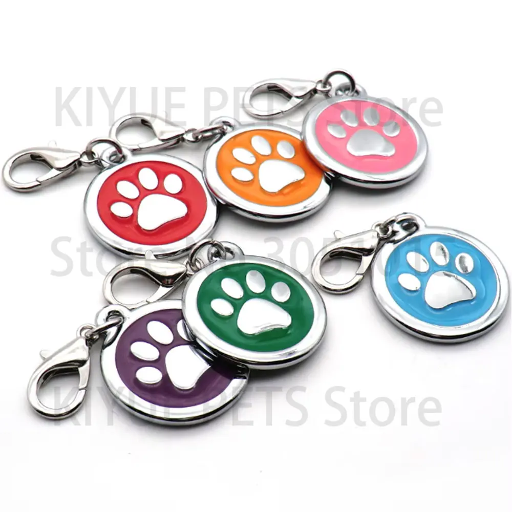 Etiqueta de identificación personalizada para mascotas, accesorios para Collar de perro, gato, cachorro, hueso, pata, nombre, antipérdida, venta al por mayor, 20 unidades - imagen 4