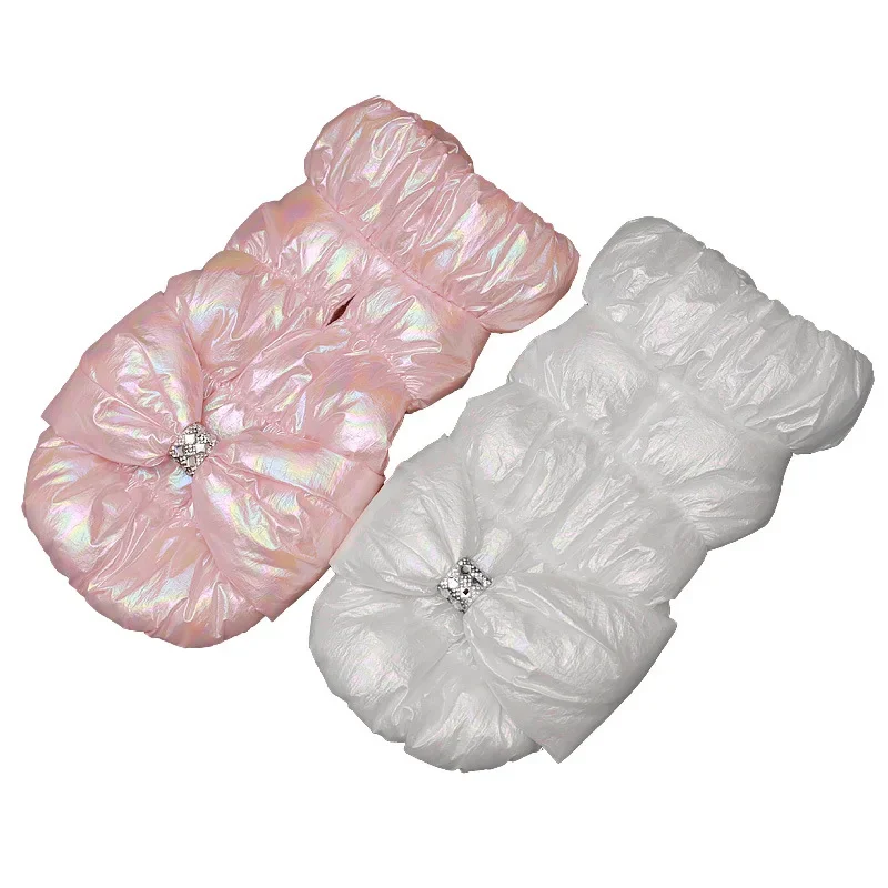 Parkas para perros, abrigo, chaleco, ropa para gatos, chaqueta de invierno para perros, ropa de cuello alto con lazo para mascotas, ropa para cachorros