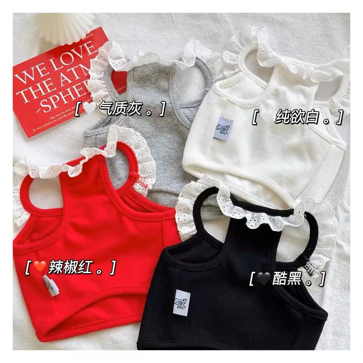 Chaleco de encaje de primavera para mascotas, tirantes de Estilo Princesa, diseño fino, Teddy Yorkshire, ropa para perros pequeños y gatos, ropa para cachorros - imagen 4