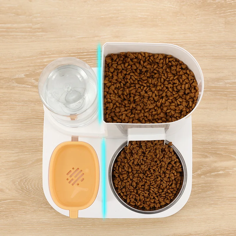 Dispensador automático de comida para gatos de gran capacidad, cuenco de agua potable, suministros para mascotas, contenedor de comida para perros con separación húmeda y seca - imagen 5
