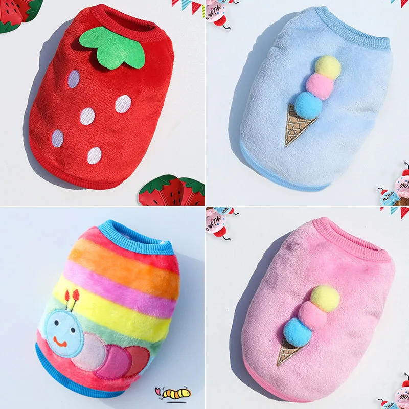 Ropa de franela suave para perros, ropa de invierno para perros pequeños, abrigo mediano para cachorros, suéter cálido bonito para mascotas, traje para gato, Chihuahua Yorkie Xxs