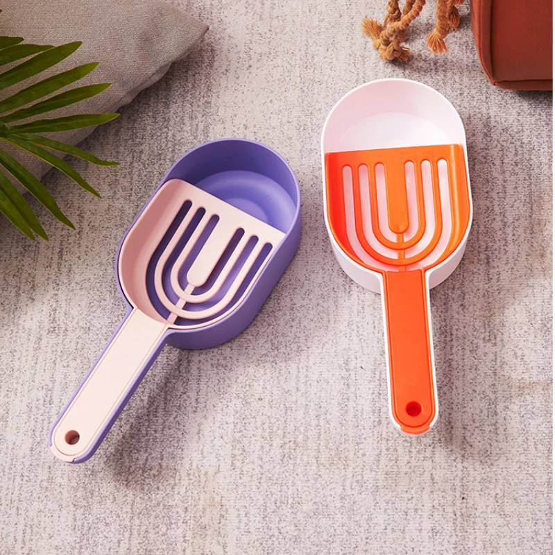 Pala de arena para gatos con orificio pequeño, suministros grandes para mascotas, cucharas de arena para gatos colgantes engrosadas - imagen 4