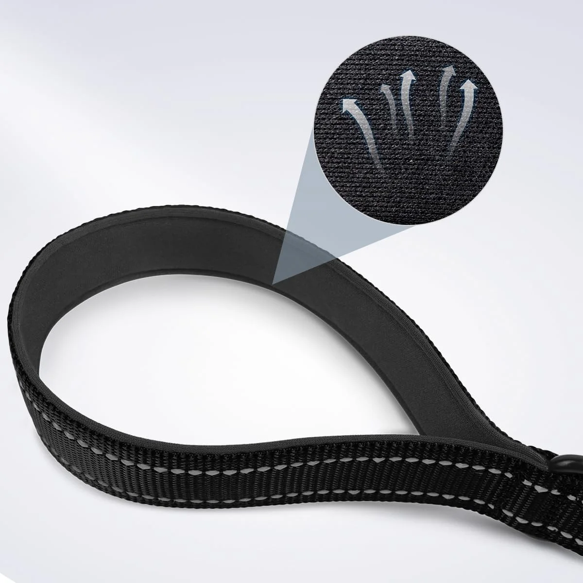 Correa corta para perros, mango acolchado para el tráfico, piñón corto de nailon resistente para perros para Control de entrenamiento, hilos reflectantes, hoja para mascotas - imagen 5