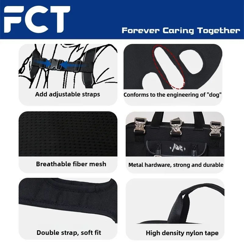 Mochila Oxford para viajes al aire libre para mascotas, bolsas portátiles con gran capacidad de soporte, cómoda transportadora para perros, suministros para mascotas, accesorios - imagen 3