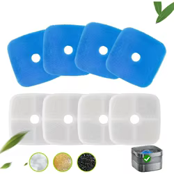 Paquete de filtros con 4 esponja prefiltro para fuente de agua para mascotas FP70PRO de 9L/42, galones, filtros de repuesto de 5 capas