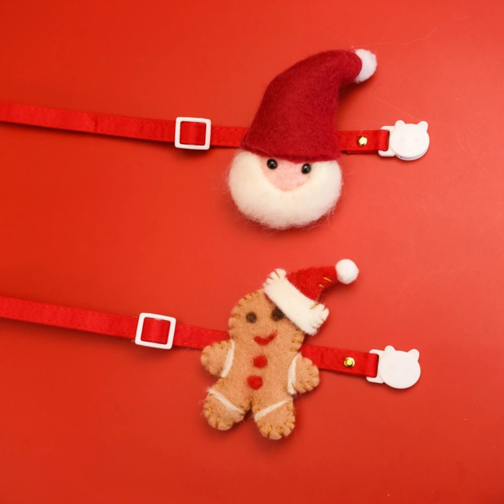Collar navideño fieltro alce hebilla silenciosa para gatos y perros - imagen 5