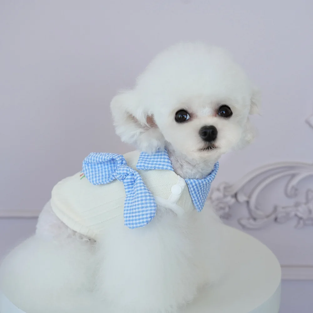 Base de otoño e invierno para mascotas, bonita bufanda, camiseta para el calor, pijamas para gatos de peluche pequeños y medianos, ropa para perros pequeños - imagen 4