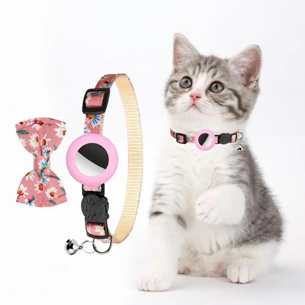 Correa para el cuello para cachorros, patrón exquisito, cuello de Mascota, nudo circular, cuello estampado de flores, pajarita para mascotas - imagen 3