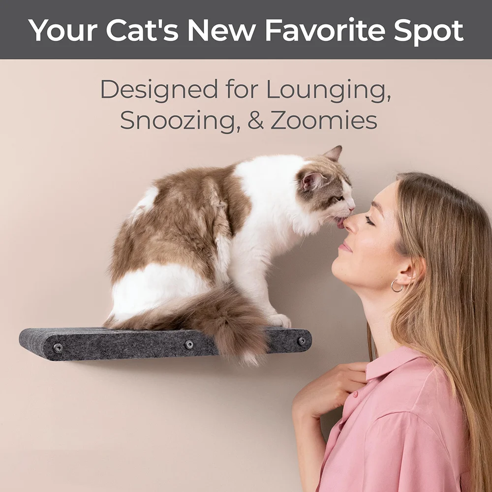 Soporte para gatos de fieltro montado en la pared, muebles de fieltro adecuados para gatos de interior pequeños y grandes, pasos de plataforma para gatos de fieltro - imagen 5