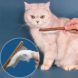 Peine para gatos y perros acero inoxidable mango madera