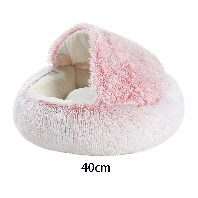 Cama nido 2 en 1 para gatos y perros pequeños – Felpa suave y lavable - imagen 4