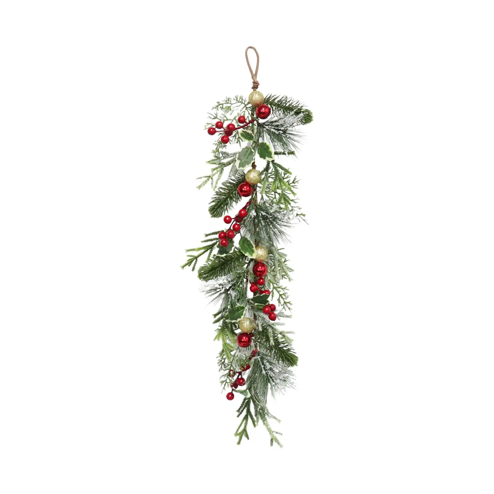 Botín de lágrima navideño, corona artificial, adorno colgante de Navidad, corona de puerta delantera, corona navideña para vacaciones en el jardín de la repisa - imagen 3