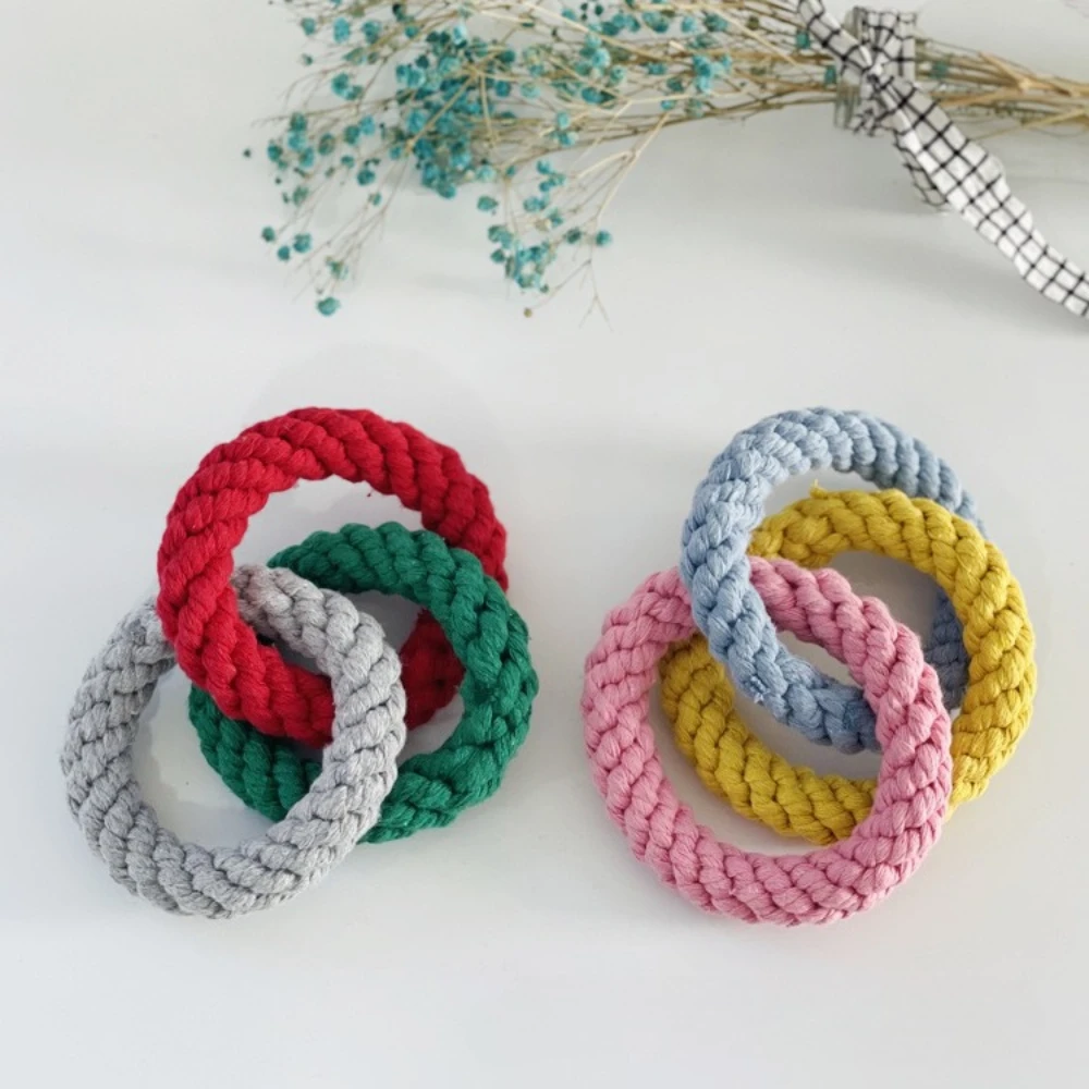 Juguetes de algodón para perros, juguetes para masticar para cachorros, juguete con nudo de cuerda, juguetes trenzados duraderos para perros, Limpieza de dientes, cuerda de hueso trenzada, productos para mascotas - imagen 3