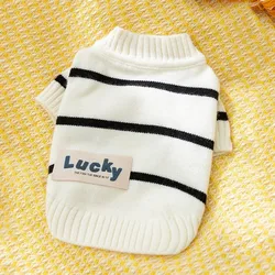Suéter clásico a rayas para perros, ropa de invierno para perros, abrigo para cachorros, cárdigans tejidos, sudadera para perros, ropa para Bulldog Francés Chihuahua