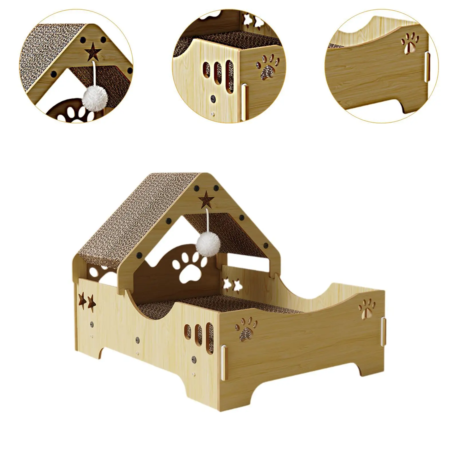 Cardboard Cat House Versatile Thickened Home Decoration Scratching Pad House