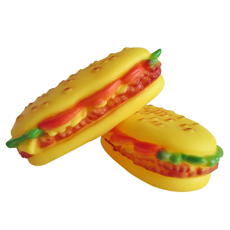 Juguete masticable para mascotas, juguete para cachorros, Hamburguesa con sonido - imagen 5