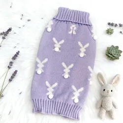 Suéter para perros pequeños con estampado de cuello alto, abrigo para mascotas, ropa de invierno para perros, Chihuahua Bichon, Bulldog Francés, chaleco cálido tejido para perros