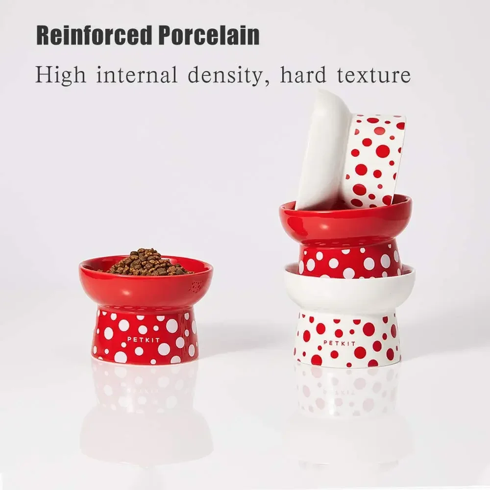 PETKIT-cuencos de cerámica para comida de gato, juego de cuencos de agua y comida elevada, cuencos de porcelana para mascotas pequeñas, gatitos y cachorros - imagen 4