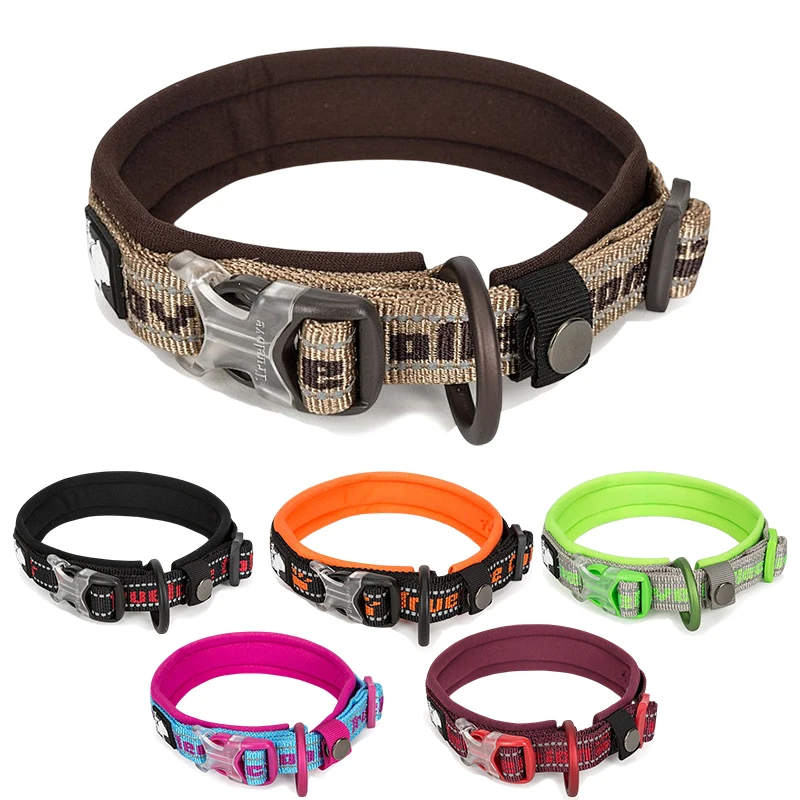 Winhyepet-Collar de perro ajustable con hebilla, collar genuino para caminar táctico al aire libre, perros pequeños, medianos, grandes, Pitbull, perro pastor - imagen 3