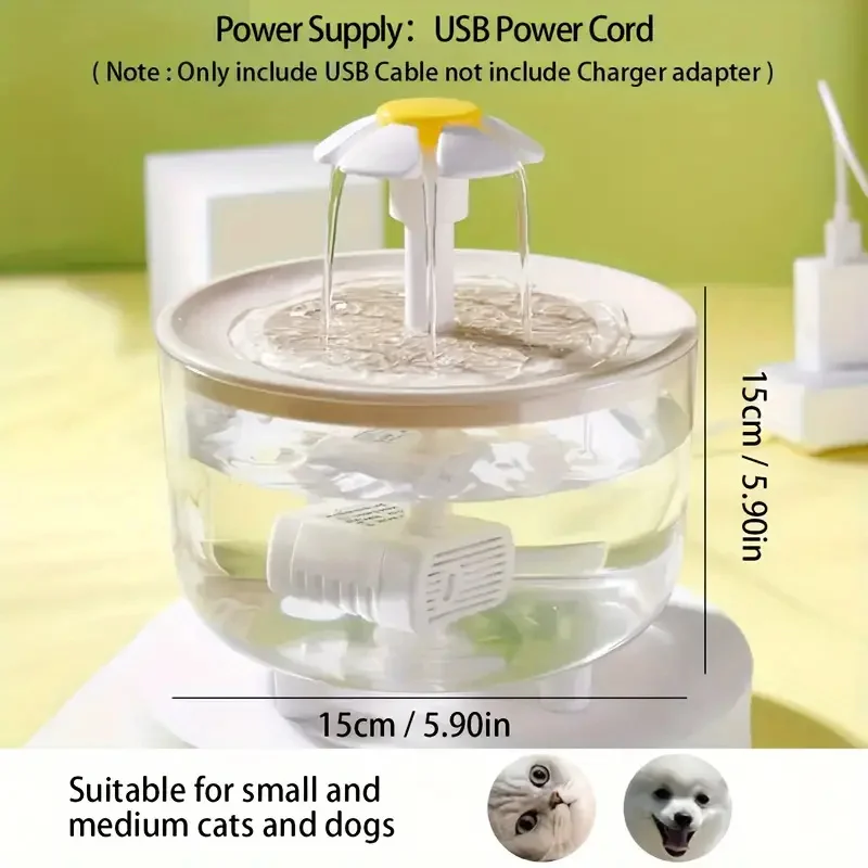 Fuente de agua automática silenciosa para mascotas con alimentación USB de 5V para perros y gatos, Material Pp de calidad alimentaria, funcionamiento de bajo voltaje - imagen 4
